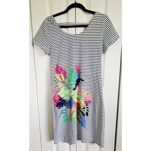 Tommy Bahama‎ SP Floral Tropical Hawaii Midi Dress Multicolor Cotton Blnd SS
